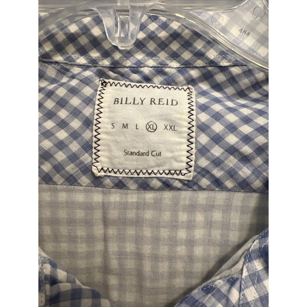 Billy Reid‎ Blue & White Long Sleeve Casual Button Up Plaid Shirt XL, ITALY - Picture 4 of 8